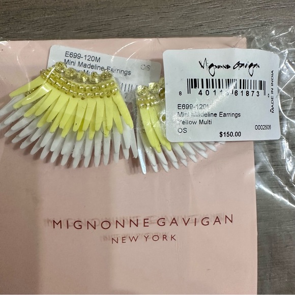 Mignonne Gavigan Mini Madeline Earrings in Yellow and White NWT - Picture 5 of 11